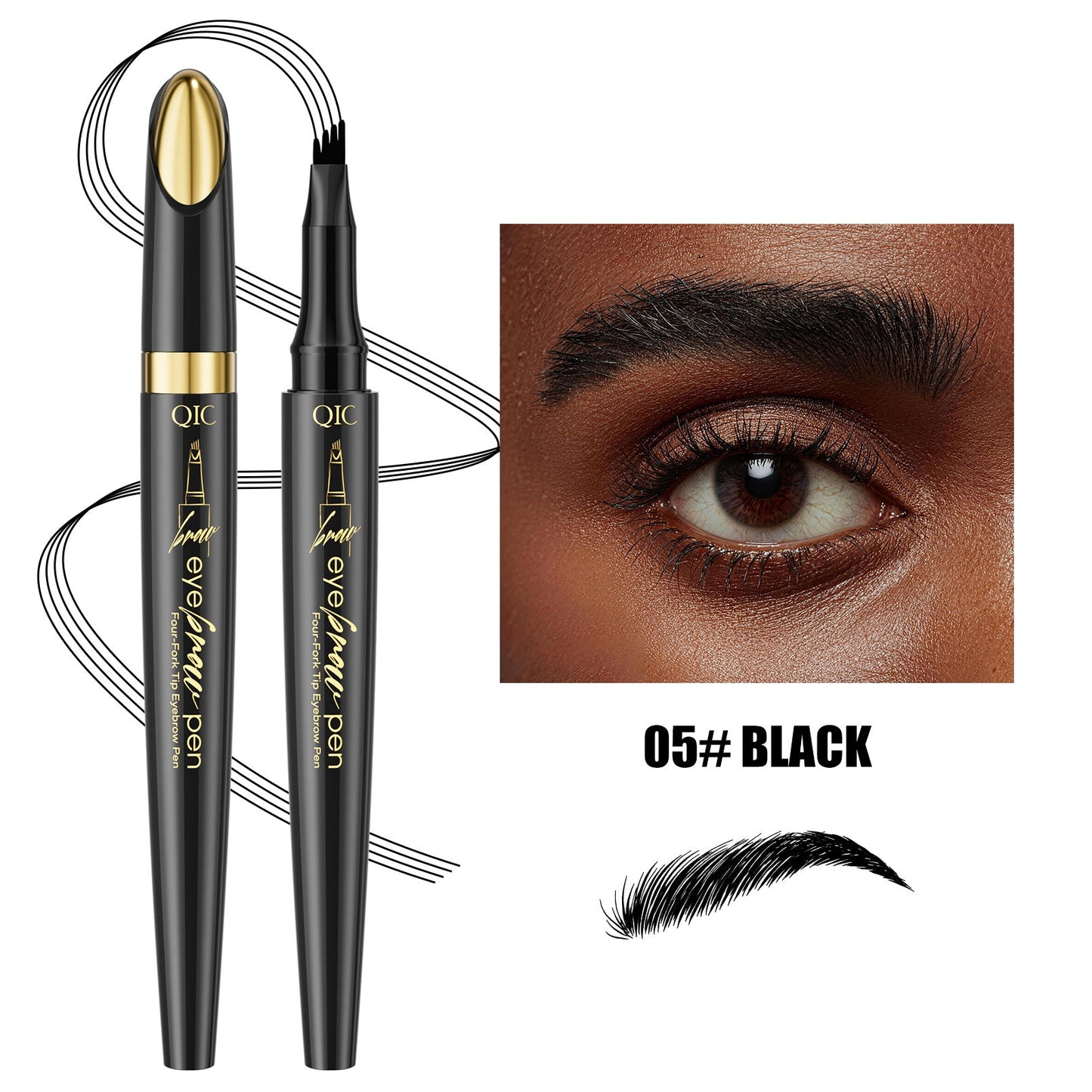 Black Gold 4-Tip Eyebrow Pen