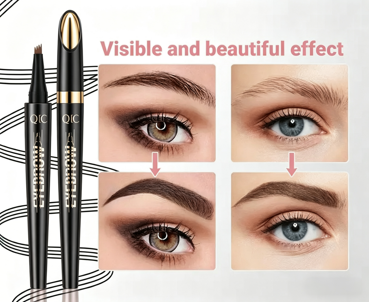 Black Gold 4-Tip Eyebrow Pen