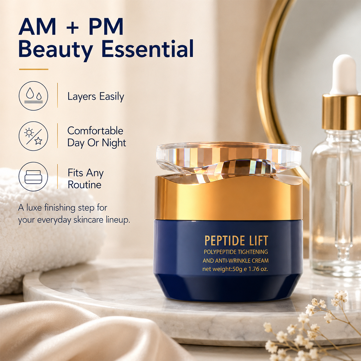 Polypeptide Face & Eye Cream – Hydrating Moisturizer for Smoother, Firmer-Looking Skin