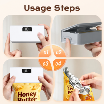✨Rechargeable Mini Bag Sealer – 6 Heat Levels, Portable Resealer with Magnet & Cutter for Chips, Mylar & Plastic Bags, Perfect Gift for Family & Friends🥳