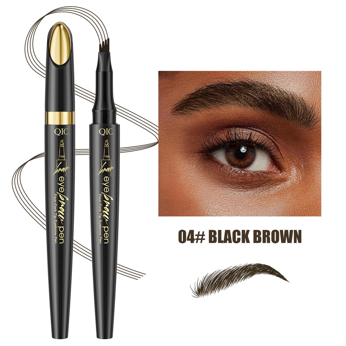 Black Gold 4-Tip Eyebrow Pen