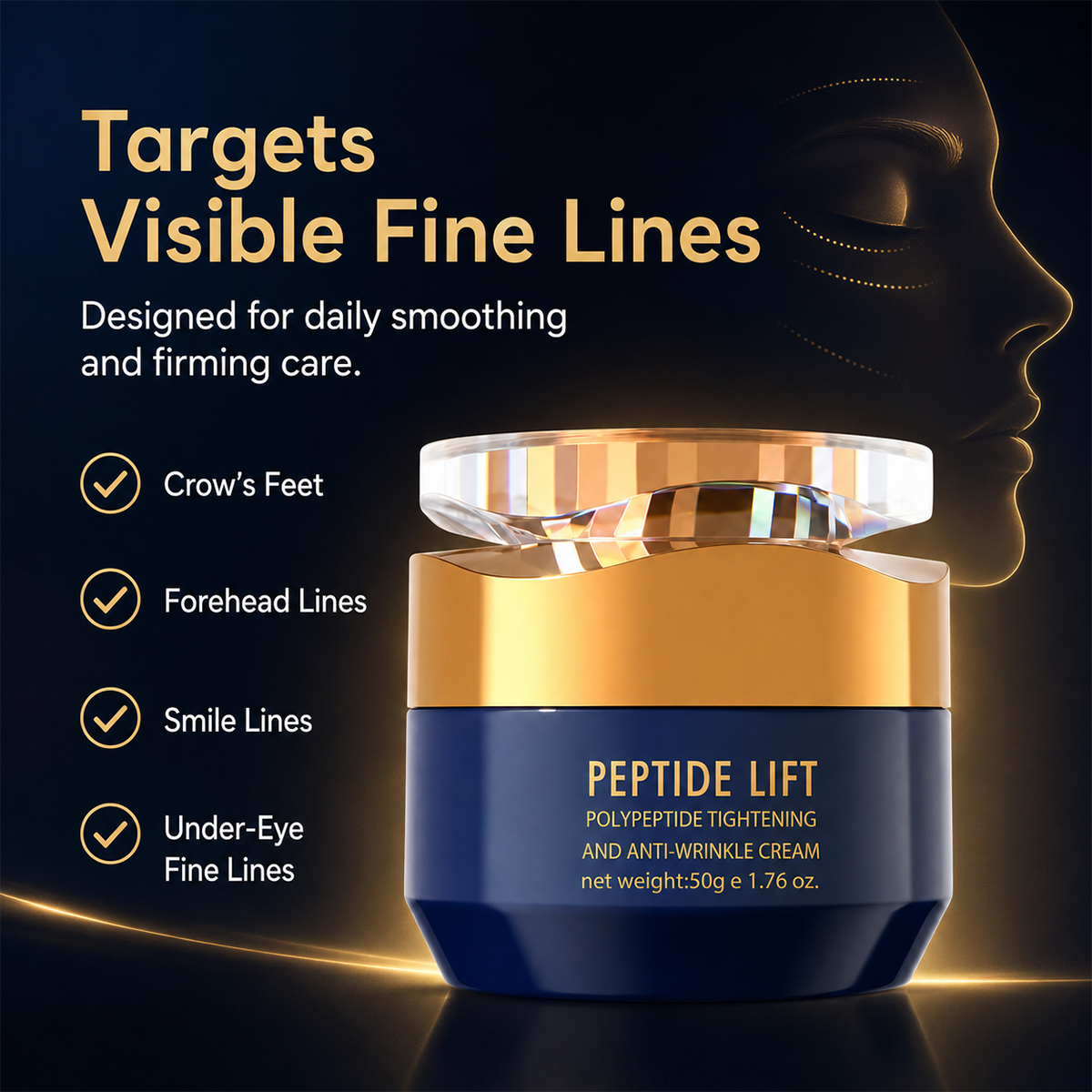 Polypeptide Face & Eye Cream – Hydrating Moisturizer for Smoother, Firmer-Looking Skin