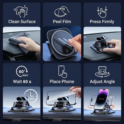 360 Degree Rotatable Suction Cup Car Phone Holder for Dashboard