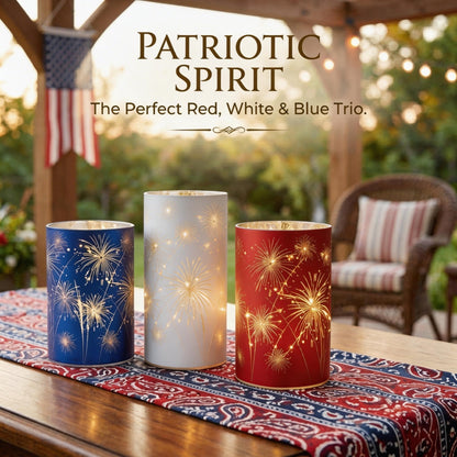 🎆 Patriotic Firework Lantern Set – Red, White & Blue Hanging Decorations for Parties & Celebrations ✨