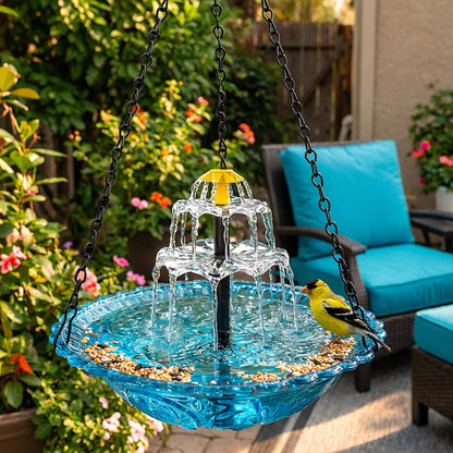🔥🔥Solar Cascade Hanging Bird Bath Fountain🎁