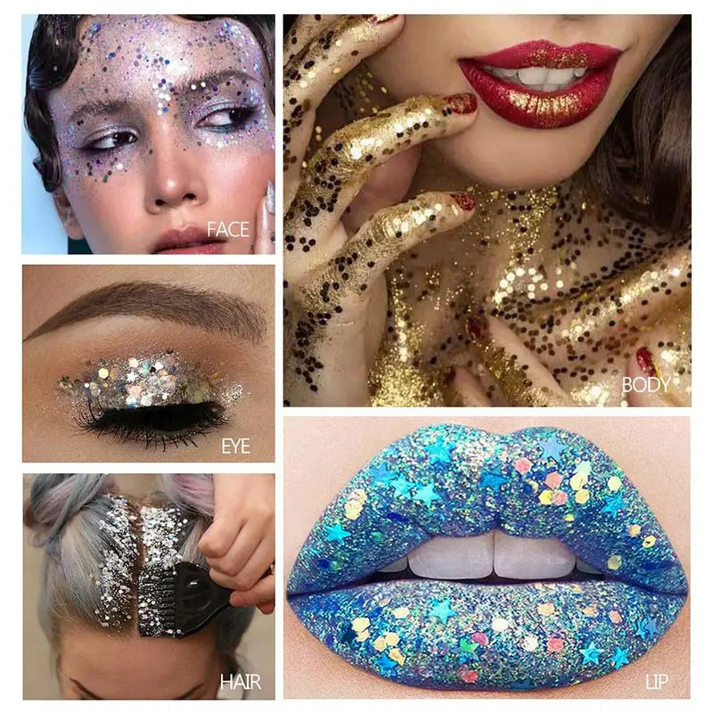 Rainbow Face & Body Glitter Stick, Festival Party Sequins Accessories