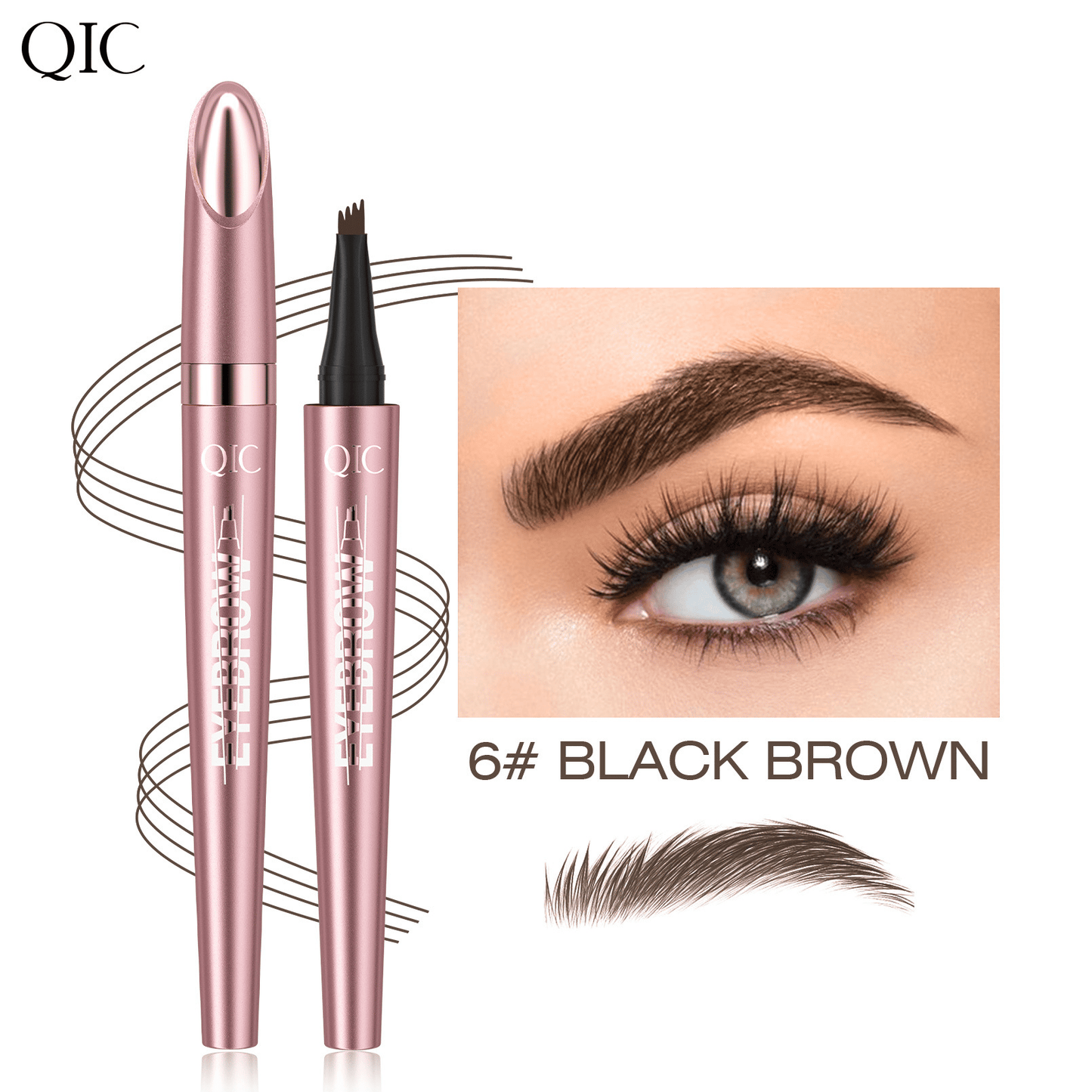 New Waterproof Micro-Fork Eyebrow Pencil, Long-Lasting Brow Pen for Natural Hair-Like Strokes