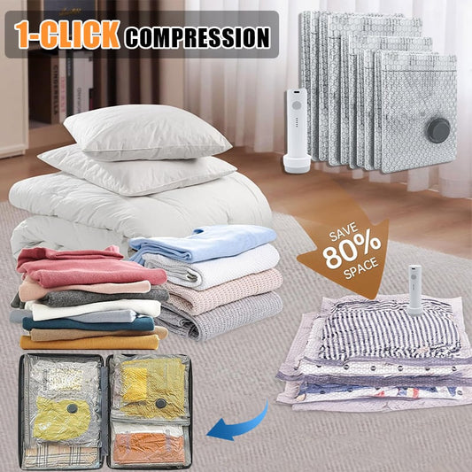 Travel Vacuum Storage Bags Cordless Compression Organizer Bag Set
