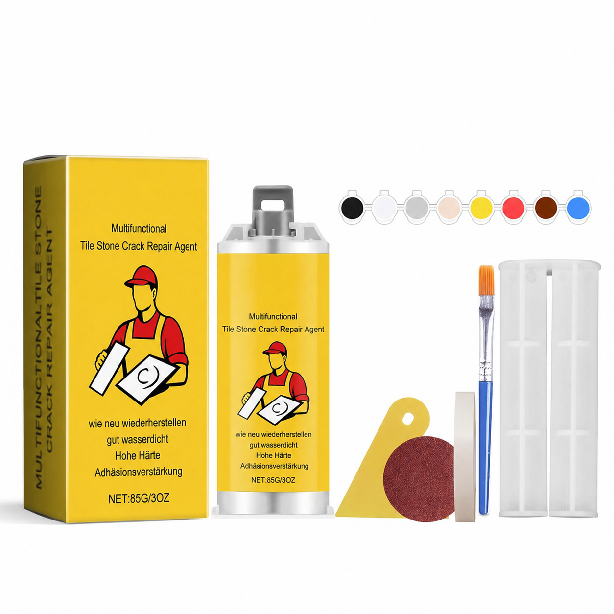 🔥🔧Quick-Drying Tile Repair Glue - Complete Tool Kit for DIY – Fix Cracks Permanently in Minutes!✨