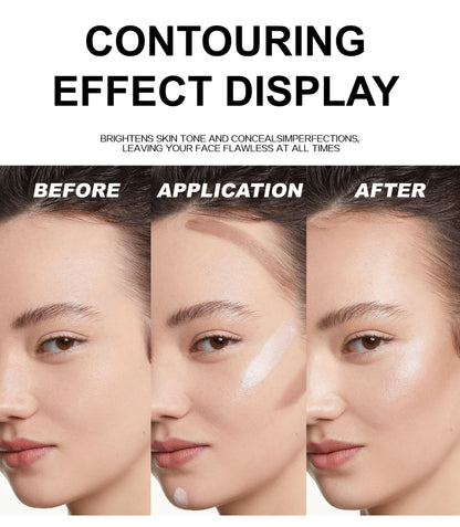 Dual Makeup Palette 6 Colors Concealer Blush Waterproof Long Wear Facial Cosmetics