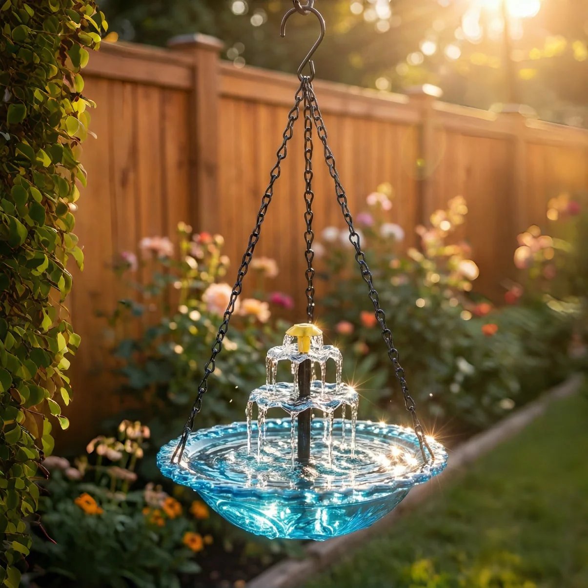 🔥🔥Solar Cascade Hanging Bird Bath Fountain🎁