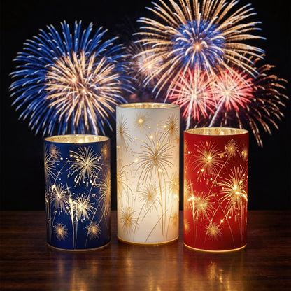 🎆 Patriotic Firework Lantern Set – Red, White & Blue Hanging Decorations for Parties & Celebrations ✨