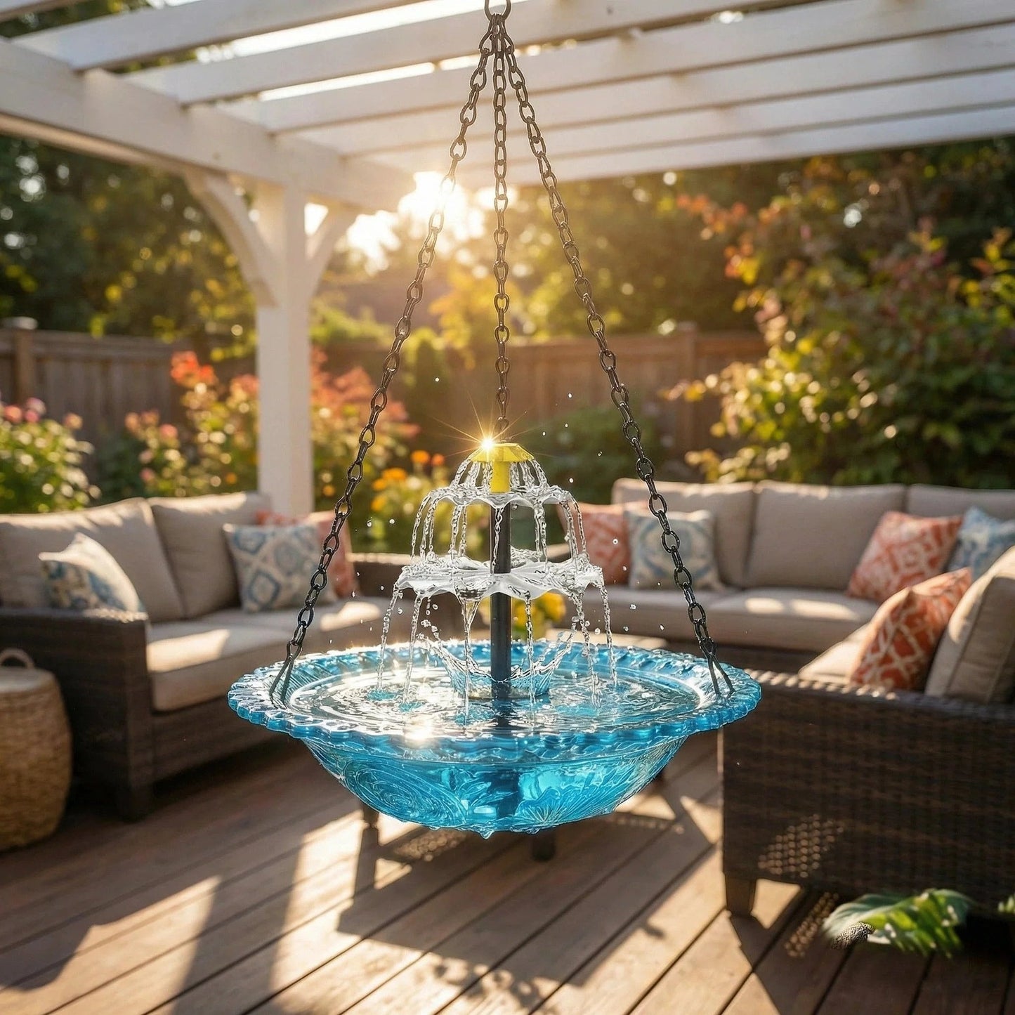 🔥🔥Solar Cascade Hanging Bird Bath Fountain🎁